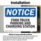 Signmission Fork Truck Parking And Charging Station OSHA Notice Sign, Vinyl Decal, 10in W x 7in L, 2PK OS-2PACK-NS-D-710-L-12879 - alternate 3